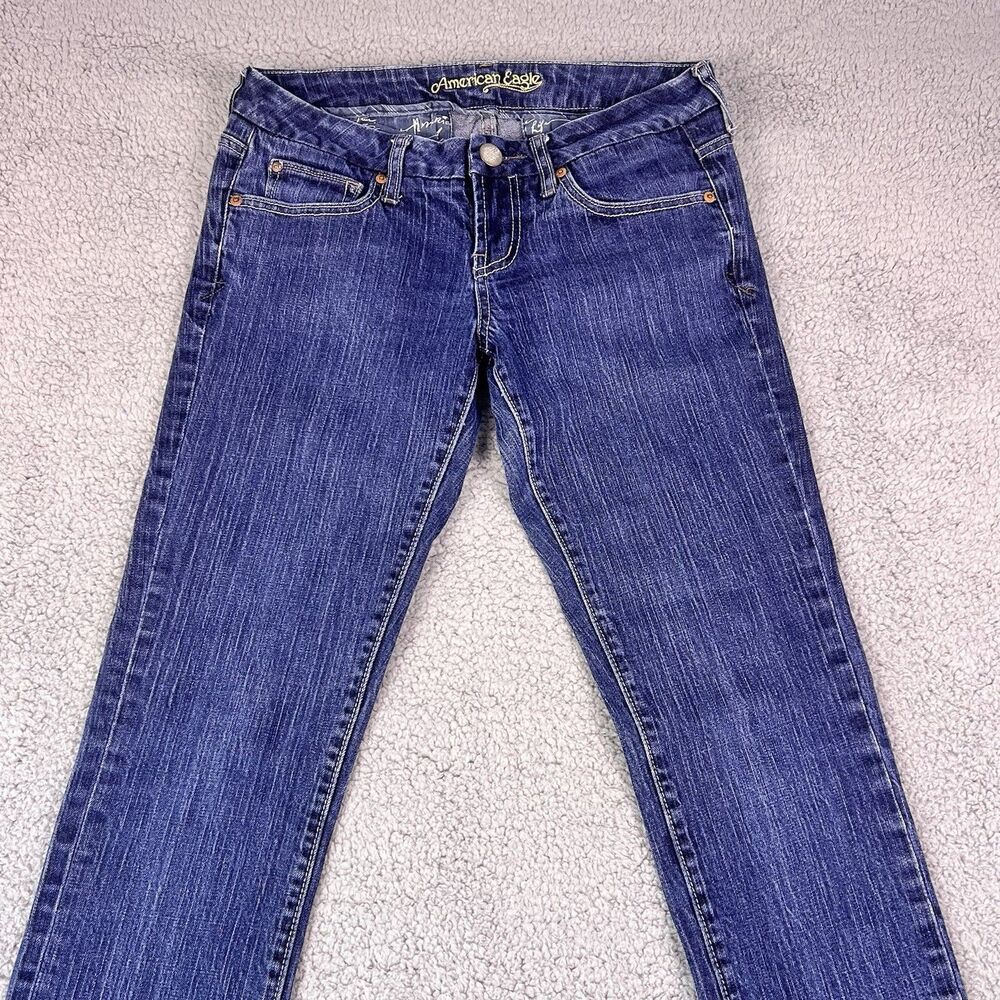 Y2K American Eagle Women’s Slim Straight Jeans 6 Reg Snap Back Pockets